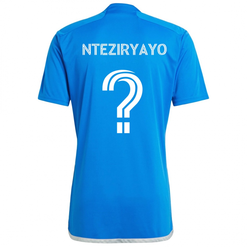 Kinder Josh Nteziryayo #0 Blau Weiss Heimtrikot Trikot 2024/25 T-Shirt