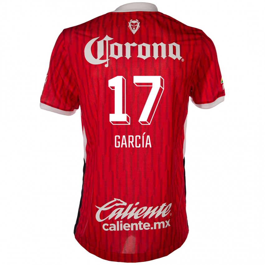 Kinder Brian García #17 Rot-Weiss Heimtrikot Trikot 2024/25 T-Shirt