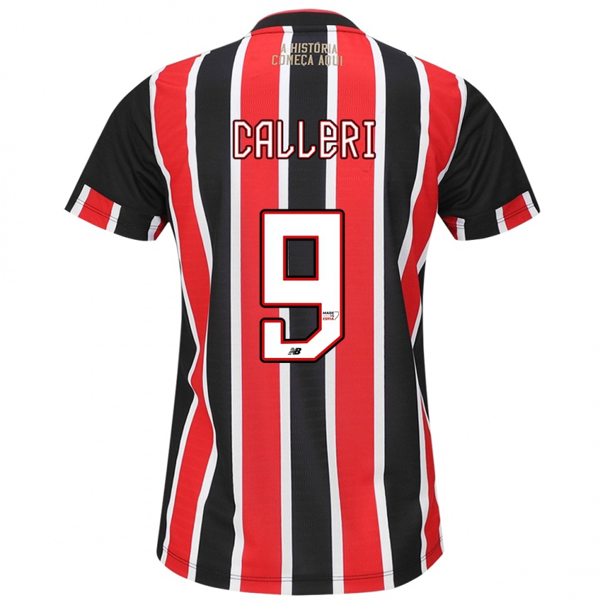 Kinder Jonathan Calleri #9 Schwarz Rot Weiß Auswärtstrikot Trikot 2024/25 T-Shirt