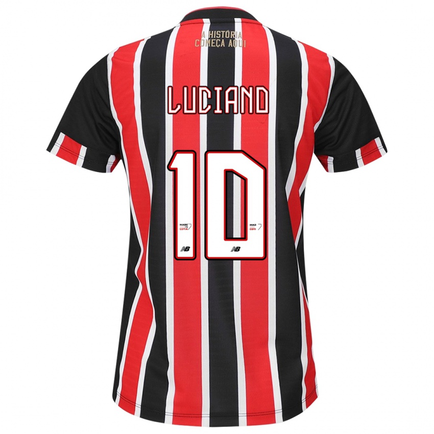 Kinder Luciano #10 Schwarz Rot Weiß Auswärtstrikot Trikot 2024/25 T-Shirt