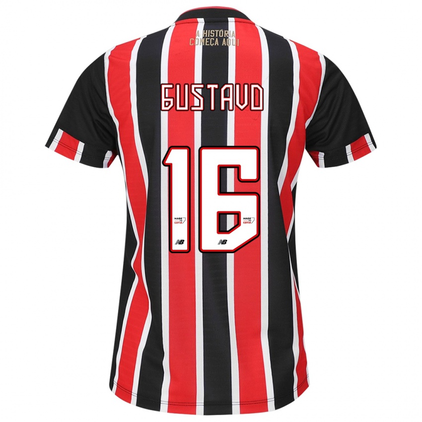 Kinder Luiz Gustavo #16 Schwarz Rot Weiß Auswärtstrikot Trikot 2024/25 T-Shirt