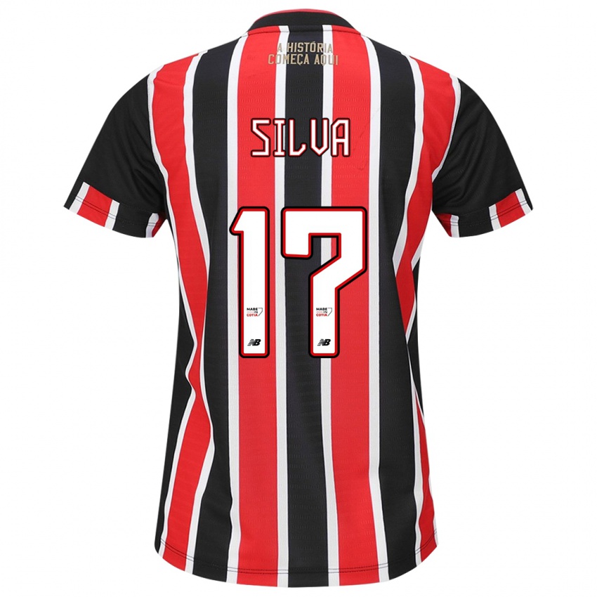 Kinder André Silva #17 Schwarz Rot Weiß Auswärtstrikot Trikot 2024/25 T-Shirt