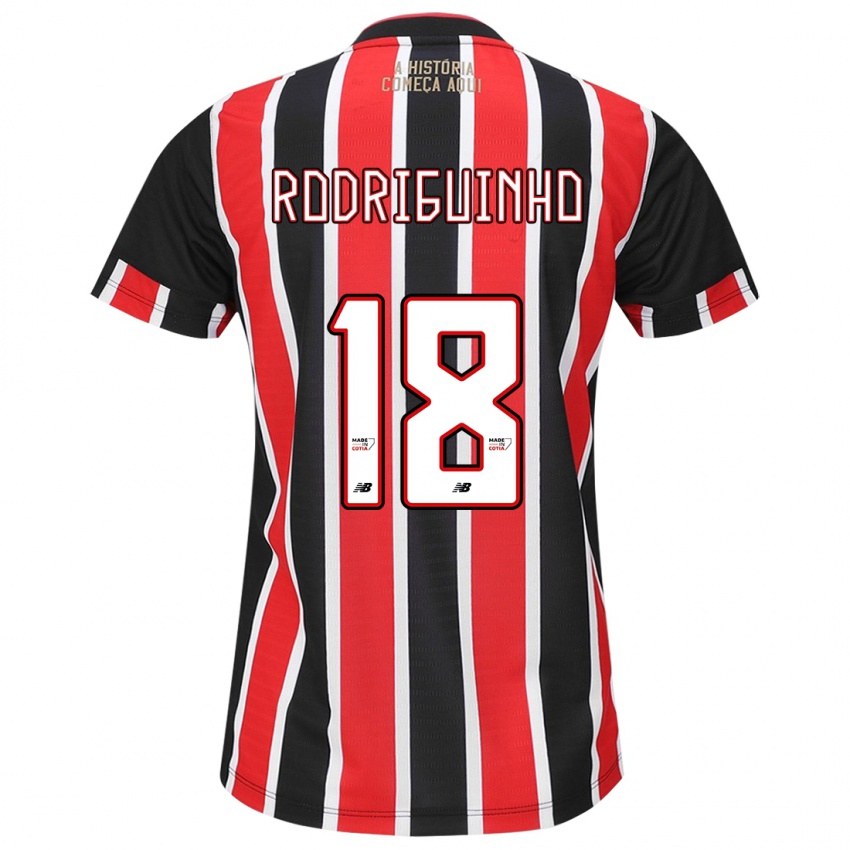 Kinder Rodriguinho #18 Schwarz Rot Weiß Auswärtstrikot Trikot 2024/25 T-Shirt