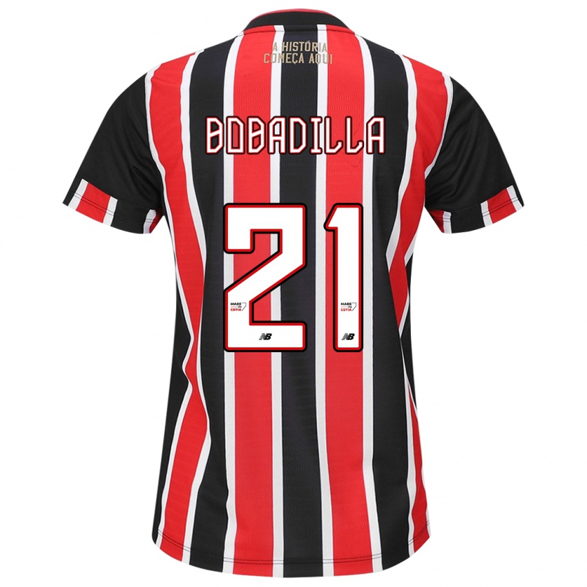 Kinder Damián Bobadilla #21 Schwarz Rot Weiß Auswärtstrikot Trikot 2024/25 T-Shirt