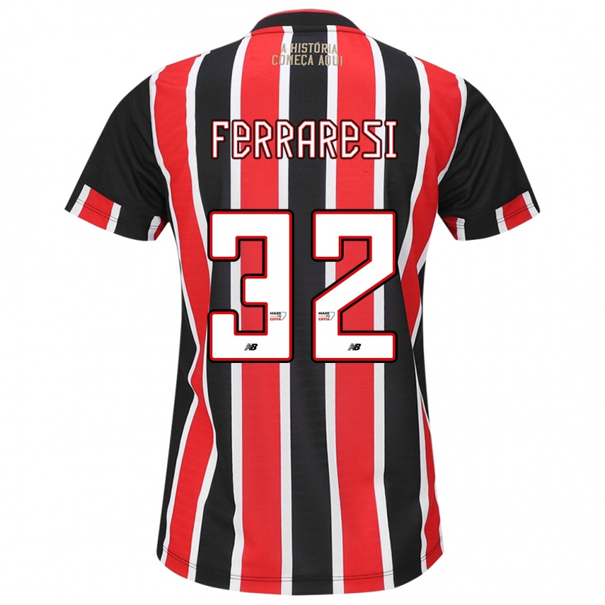 Kinder Nahuel Ferraresi #32 Schwarz Rot Weiß Auswärtstrikot Trikot 2024/25 T-Shirt