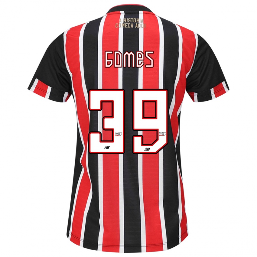 Kinder William Gomes #39 Schwarz Rot Weiß Auswärtstrikot Trikot 2024/25 T-Shirt