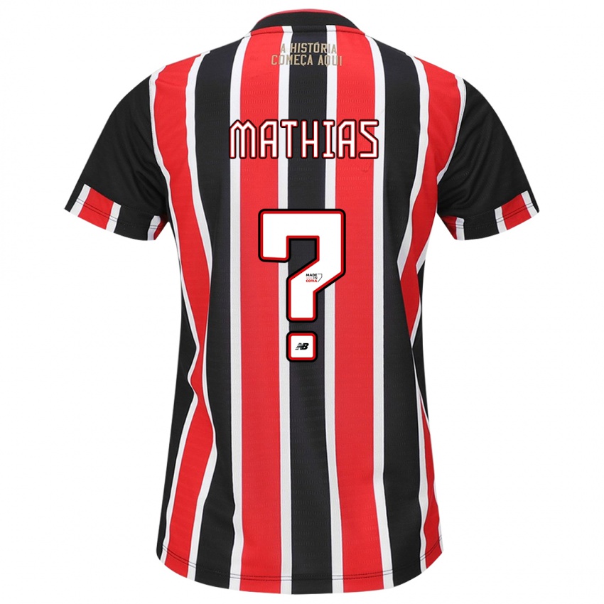 Kinder Leandro Mathias #0 Schwarz Rot Weiß Auswärtstrikot Trikot 2024/25 T-Shirt