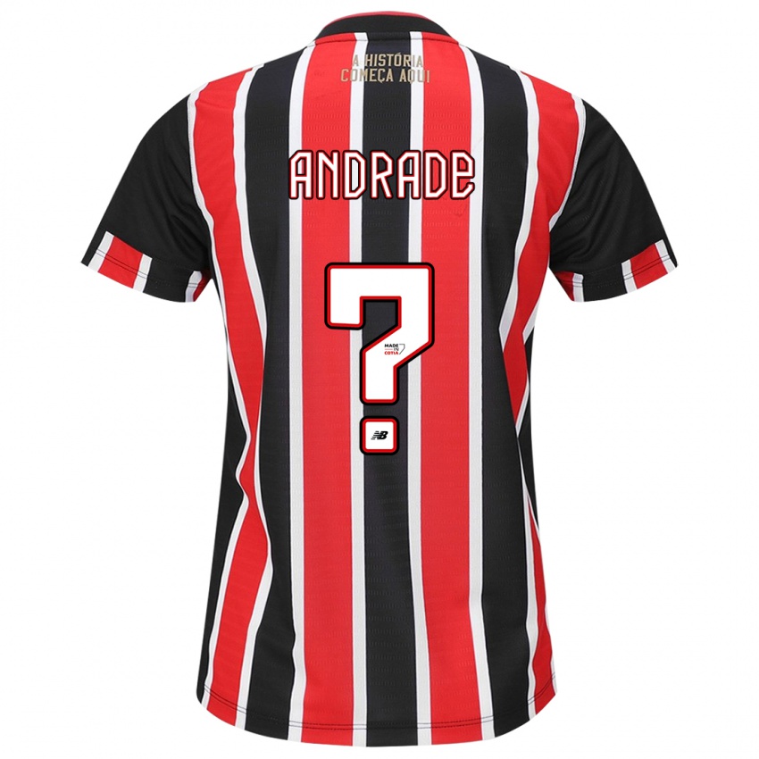 Kinder Pedro Andrade #0 Schwarz Rot Weiß Auswärtstrikot Trikot 2024/25 T-Shirt