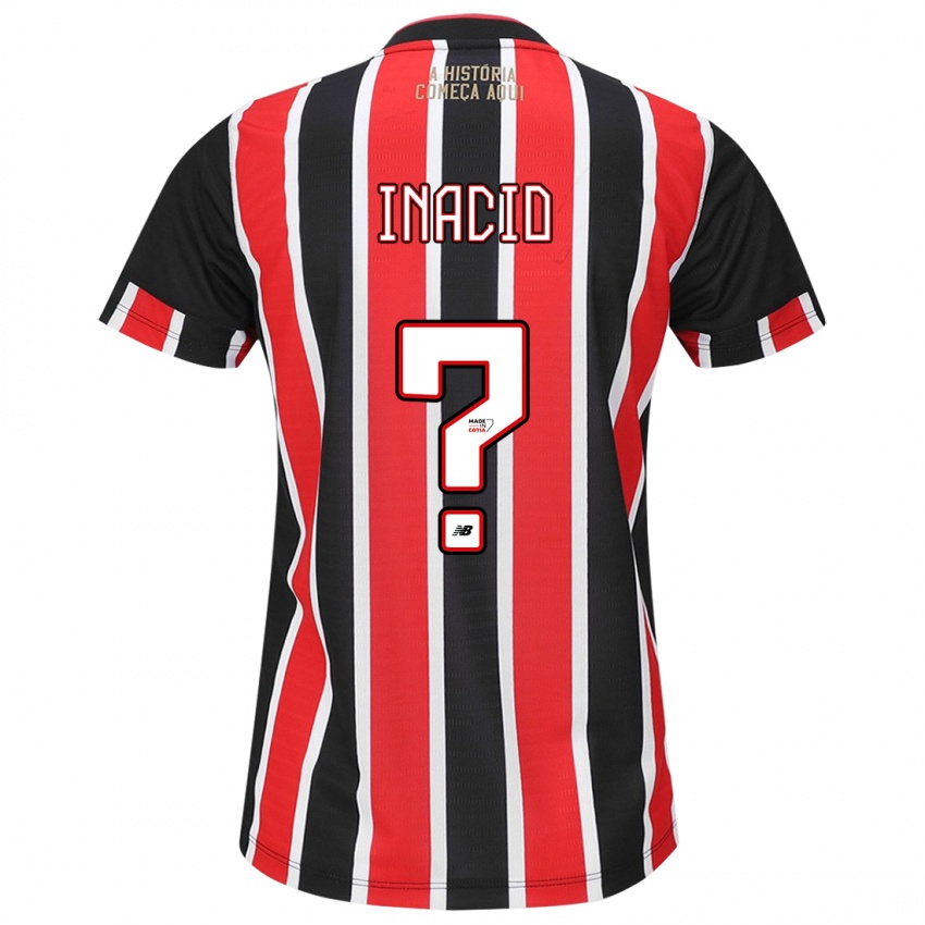 Kinder Lucas Inácio #0 Schwarz Rot Weiß Auswärtstrikot Trikot 2024/25 T-Shirt