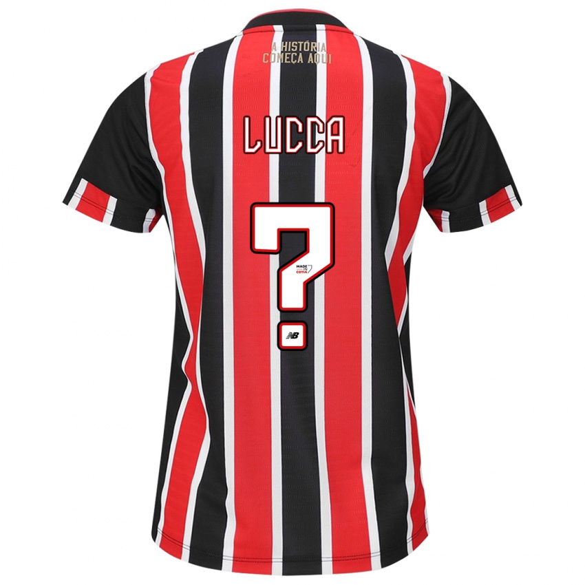 Kinder Cauã Lucca #0 Schwarz Rot Weiß Auswärtstrikot Trikot 2024/25 T-Shirt