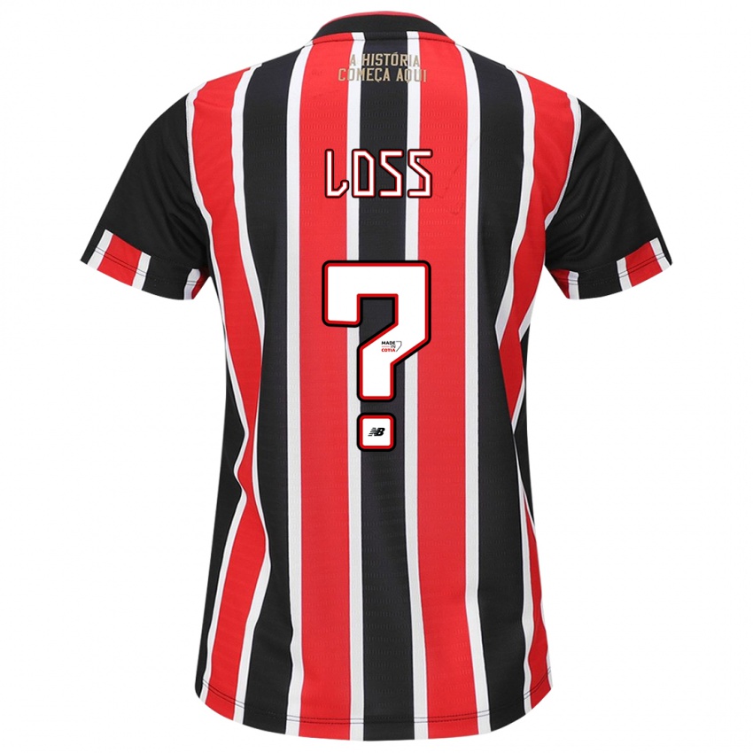 Kinder Lucas Loss #0 Schwarz Rot Weiß Auswärtstrikot Trikot 2024/25 T-Shirt