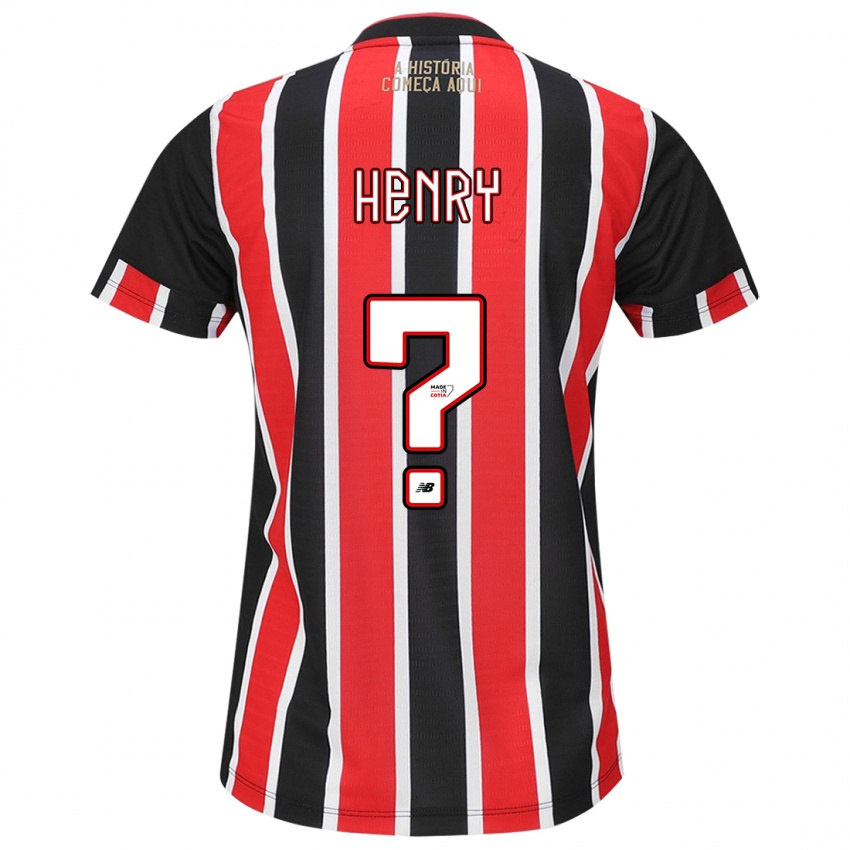 Kinder Thierry Henry #0 Schwarz Rot Weiß Auswärtstrikot Trikot 2024/25 T-Shirt