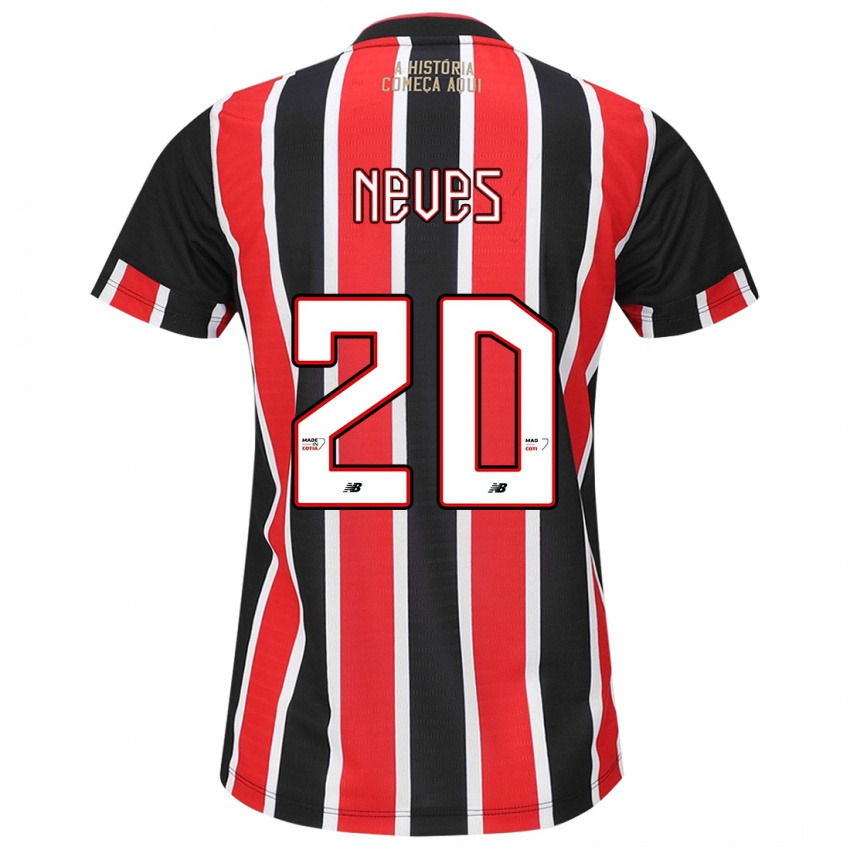 Kinder Gabriel Neves #20 Schwarz Rot Weiß Auswärtstrikot Trikot 2024/25 T-Shirt