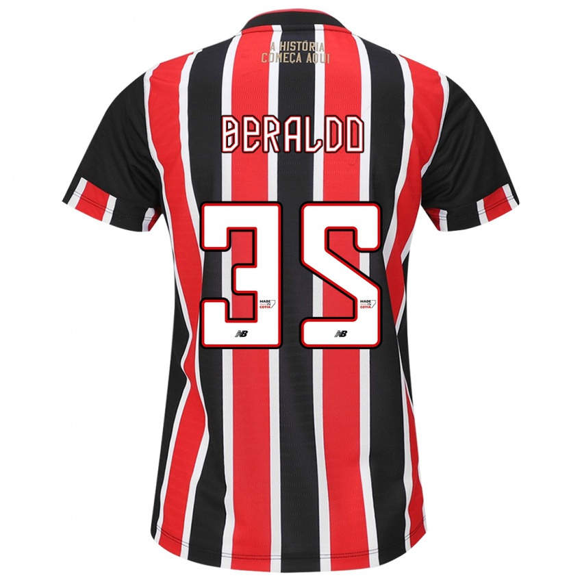 Kinder Lucas Beraldo #35 Schwarz Rot Weiß Auswärtstrikot Trikot 2024/25 T-Shirt