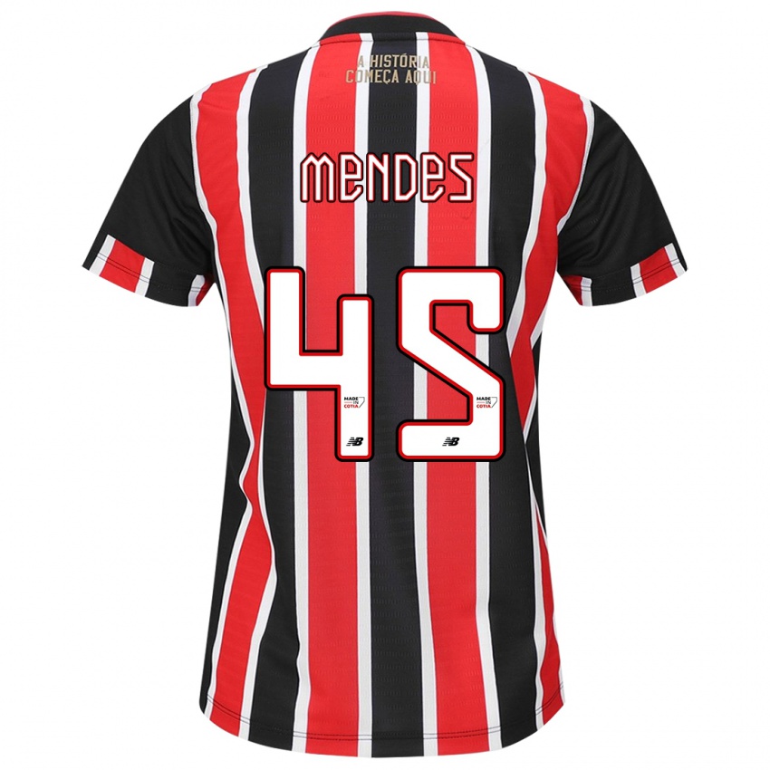 Kinder Nathan Mendes #45 Schwarz Rot Weiß Auswärtstrikot Trikot 2024/25 T-Shirt