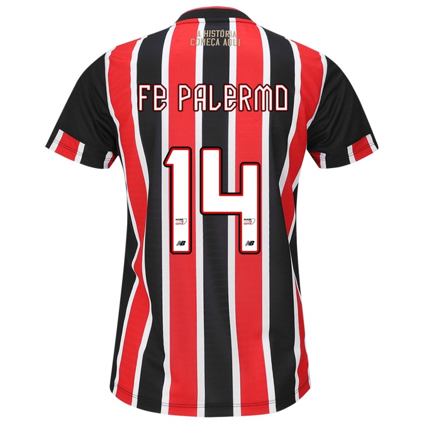 Kinder Fe Palermo #14 Schwarz Rot Weiß Auswärtstrikot Trikot 2024/25 T-Shirt