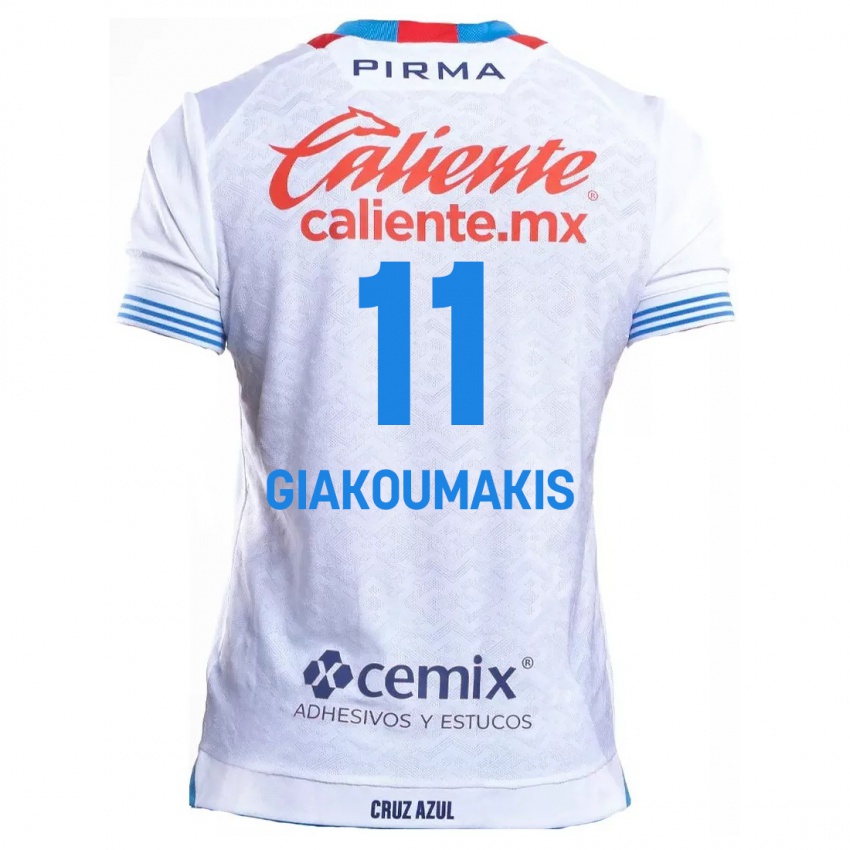 Kinder Georgios Giakoumakis #11 Weiß Blau Auswärtstrikot Trikot 2024/25 T-Shirt