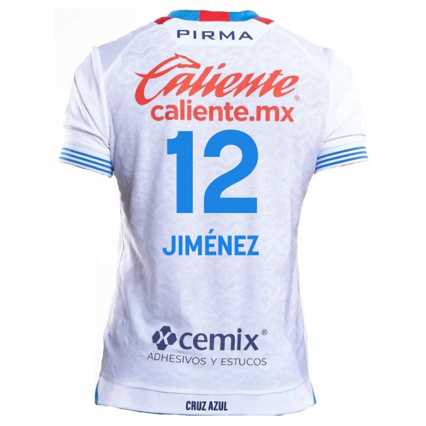 Kinder Luis Jiménez #12 Weiß Blau Auswärtstrikot Trikot 2024/25 T-Shirt