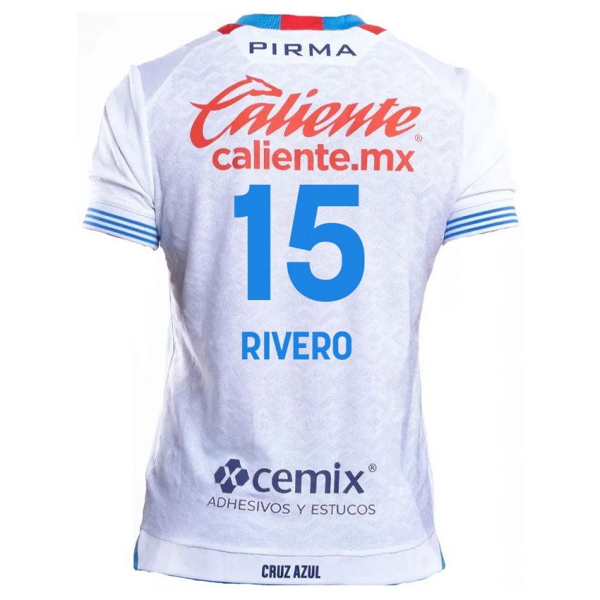 Kinder Ignacio Rivero #15 Weiß Blau Auswärtstrikot Trikot 2024/25 T-Shirt