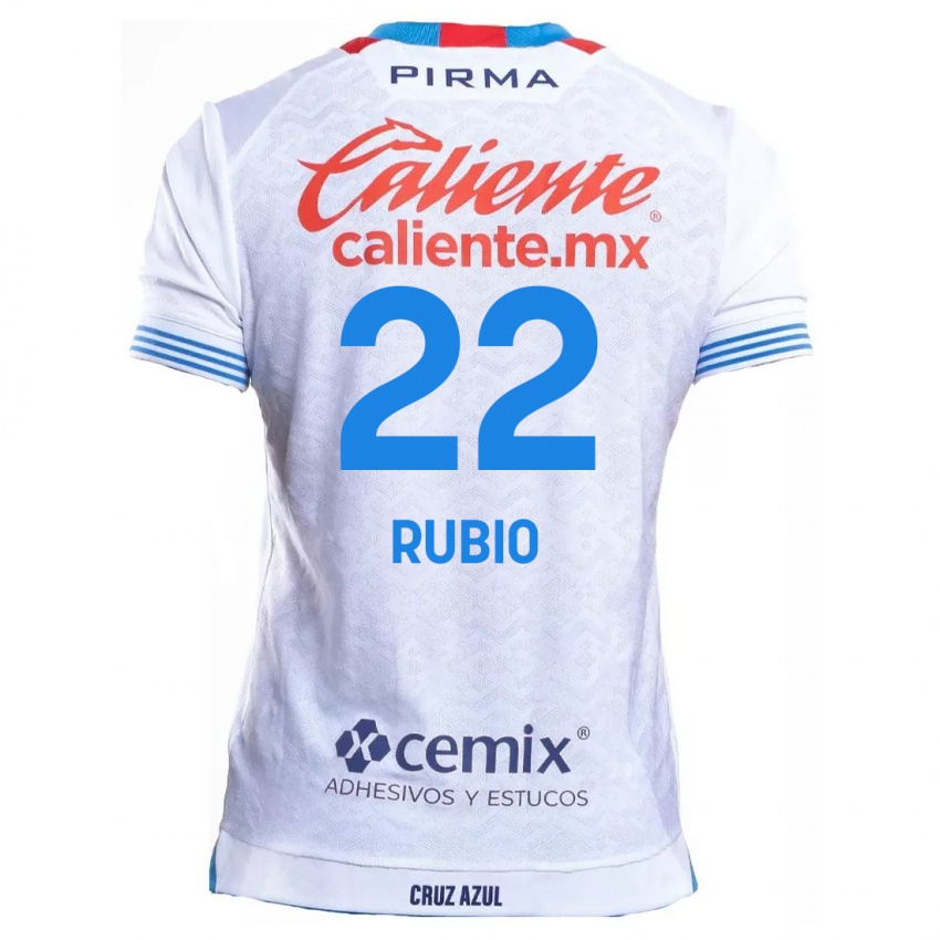 Kinder Raymundo Rubio #22 Weiß Blau Auswärtstrikot Trikot 2024/25 T-Shirt