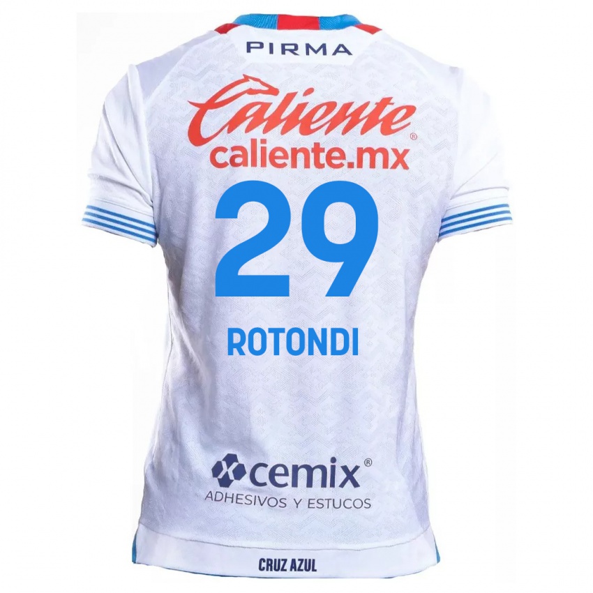 Kinder Carlos Rotondi #29 Weiß Blau Auswärtstrikot Trikot 2024/25 T-Shirt