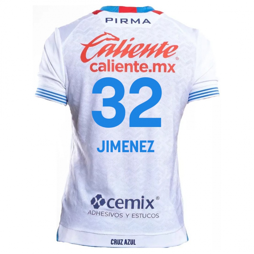 Kinder Cristian Jimenez #32 Weiß Blau Auswärtstrikot Trikot 2024/25 T-Shirt