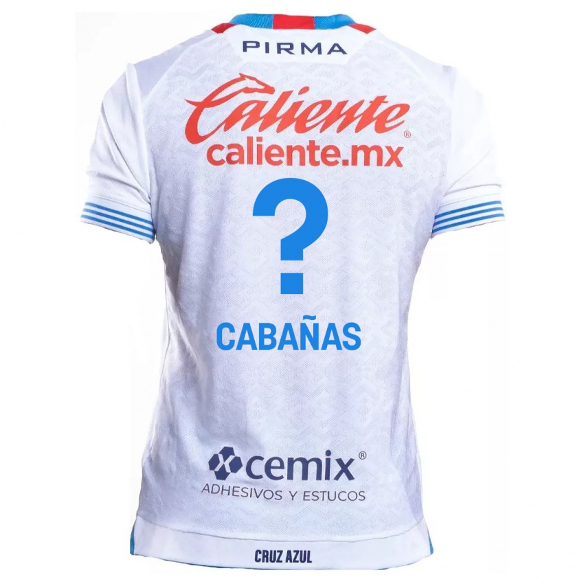 Kinder Alfredo Cabañas #0 Weiß Blau Auswärtstrikot Trikot 2024/25 T-Shirt