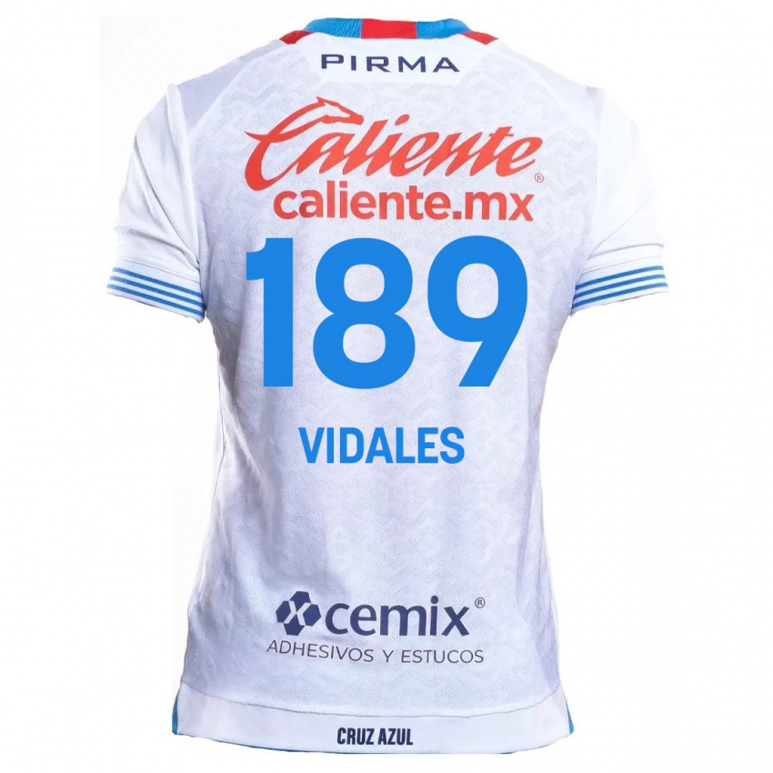 Kinder Álvaro Vidales #189 Weiß Blau Auswärtstrikot Trikot 2024/25 T-Shirt