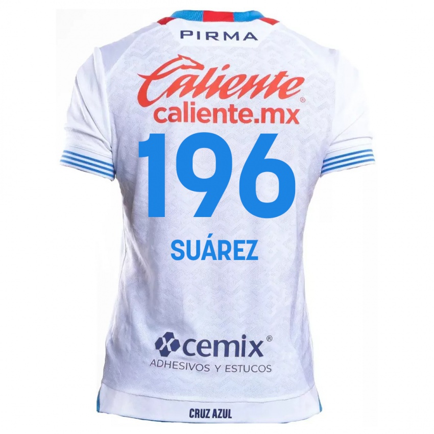 Kinder Javier Suárez #196 Weiß Blau Auswärtstrikot Trikot 2024/25 T-Shirt