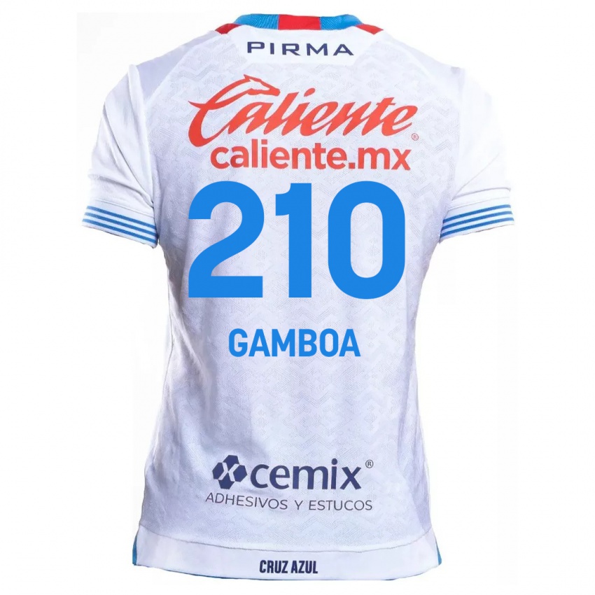 Kinder Bryan Gamboa #210 Weiß Blau Auswärtstrikot Trikot 2024/25 T-Shirt