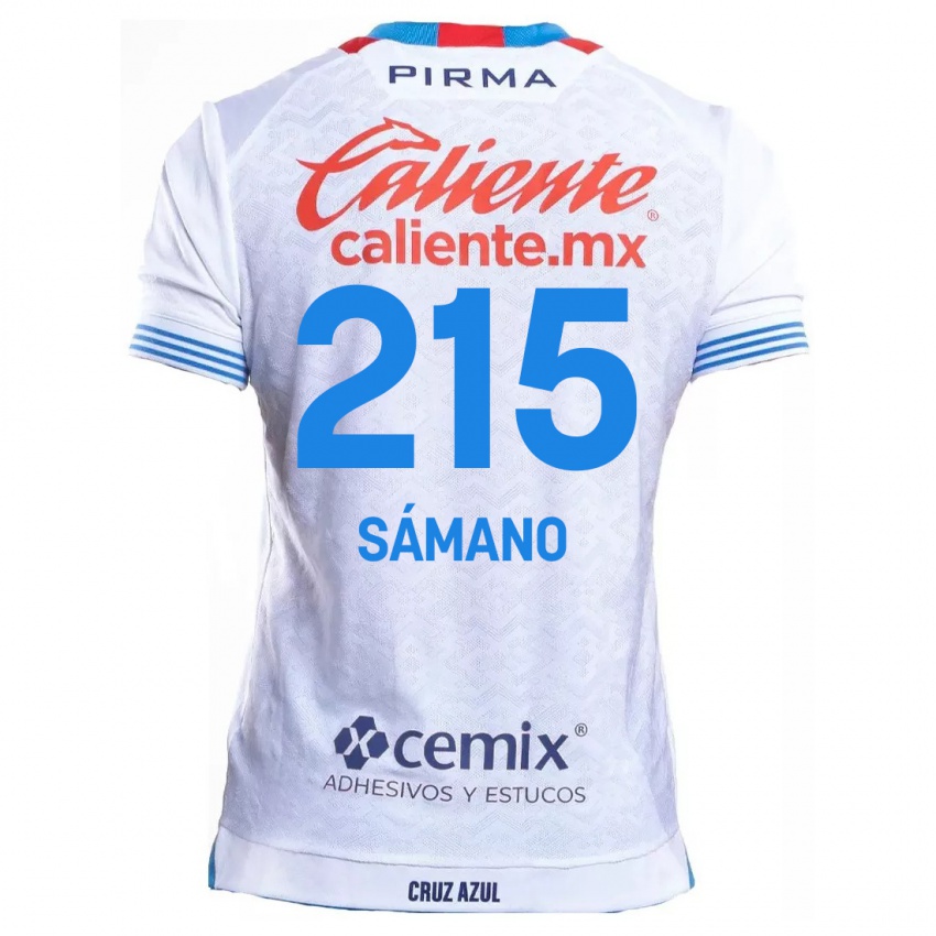 Kinder Fernando Sámano #215 Weiß Blau Auswärtstrikot Trikot 2024/25 T-Shirt