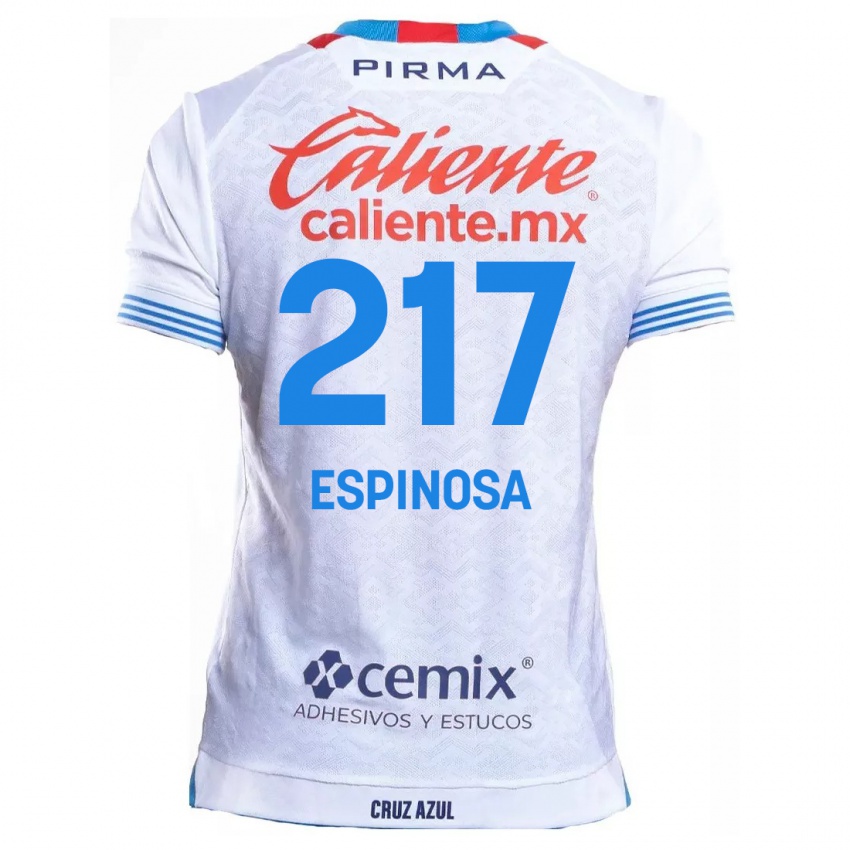 Kinder Samuel Espinosa #217 Weiß Blau Auswärtstrikot Trikot 2024/25 T-Shirt