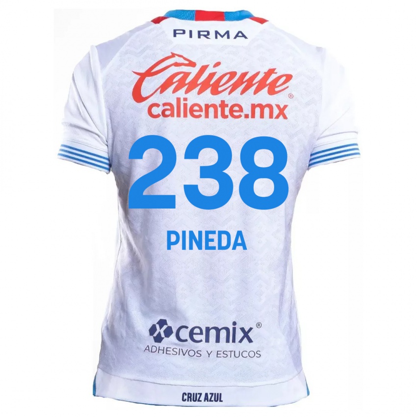 Kinder Zadiel Pineda #238 Weiß Blau Auswärtstrikot Trikot 2024/25 T-Shirt