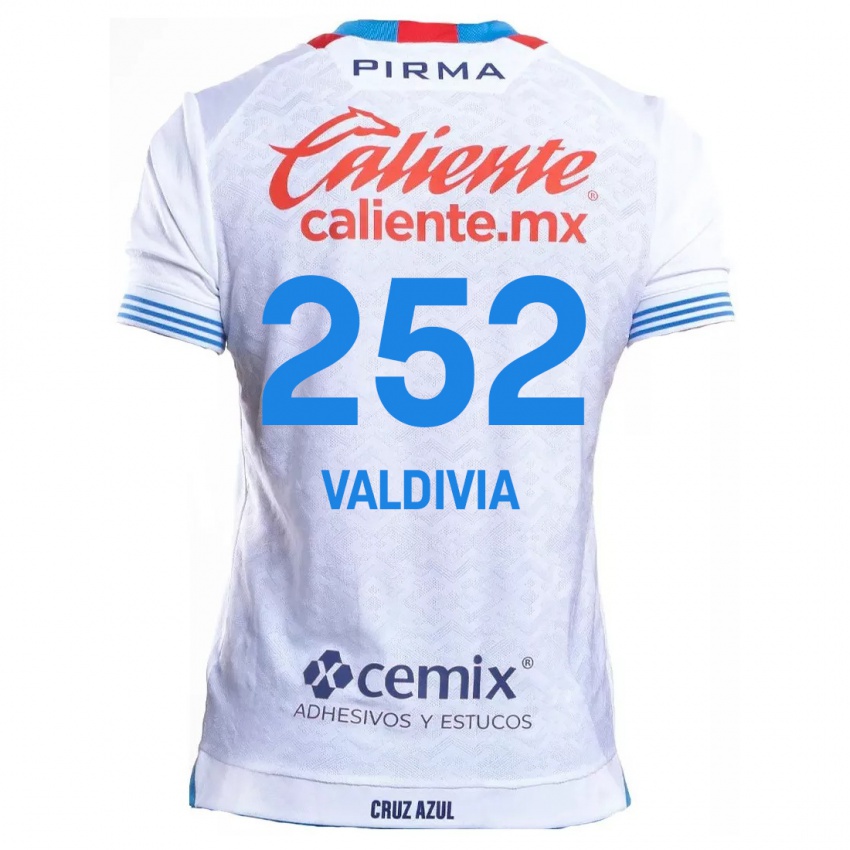 Kinder Christian Valdivia #252 Weiß Blau Auswärtstrikot Trikot 2024/25 T-Shirt