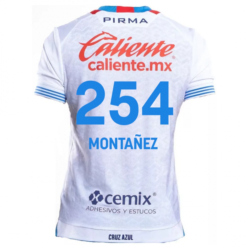 Kinder Humberto Montañez #254 Weiß Blau Auswärtstrikot Trikot 2024/25 T-Shirt