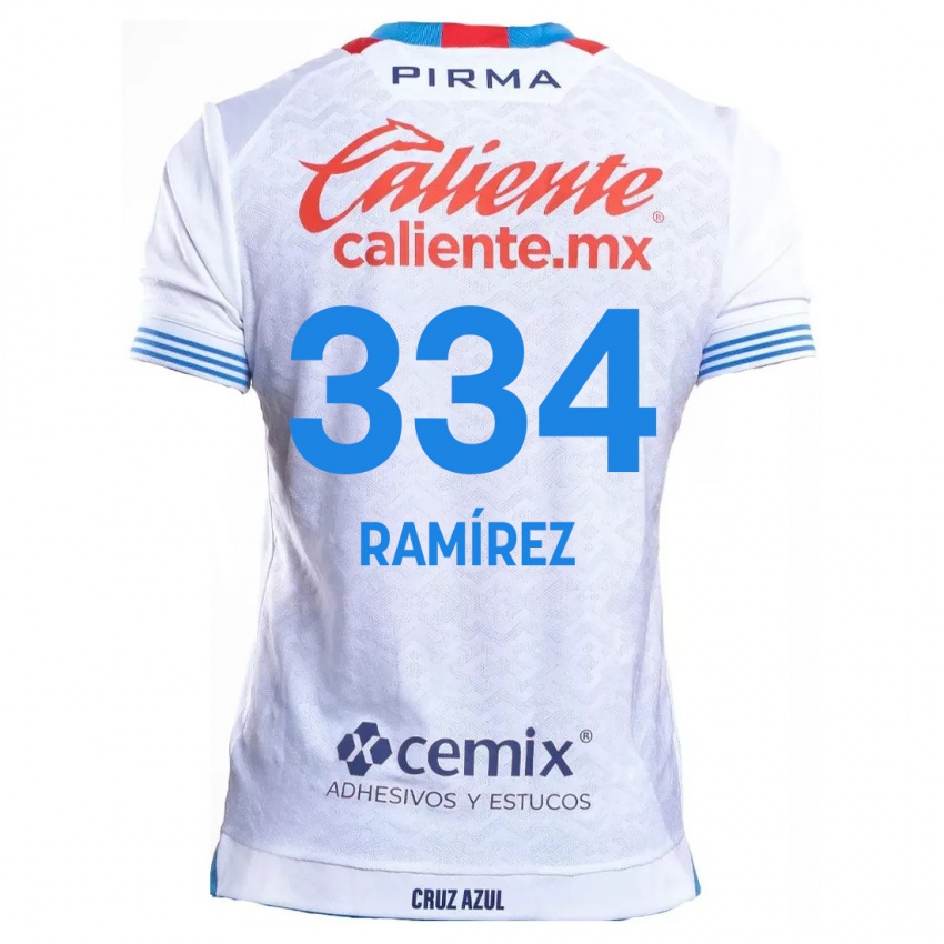 Kinder Mauricio Ramírez #334 Weiß Blau Auswärtstrikot Trikot 2024/25 T-Shirt