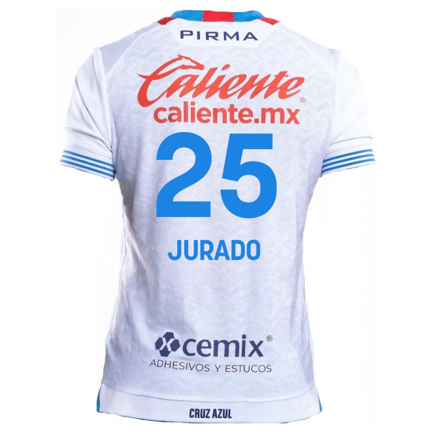 Kinder Sebastian Jurado #25 Weiß Blau Auswärtstrikot Trikot 2024/25 T-Shirt