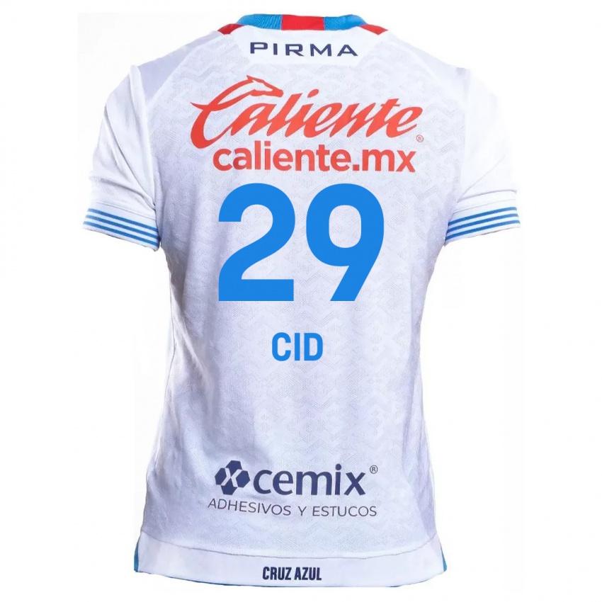 Kinder Claudia Cid #29 Weiß Blau Auswärtstrikot Trikot 2024/25 T-Shirt