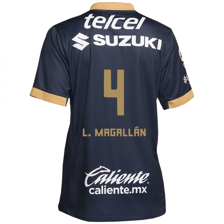 Kinder Lisandro Magallan #4 Obsidian Gold Weiß Auswärtstrikot Trikot 2024/25 T-Shirt