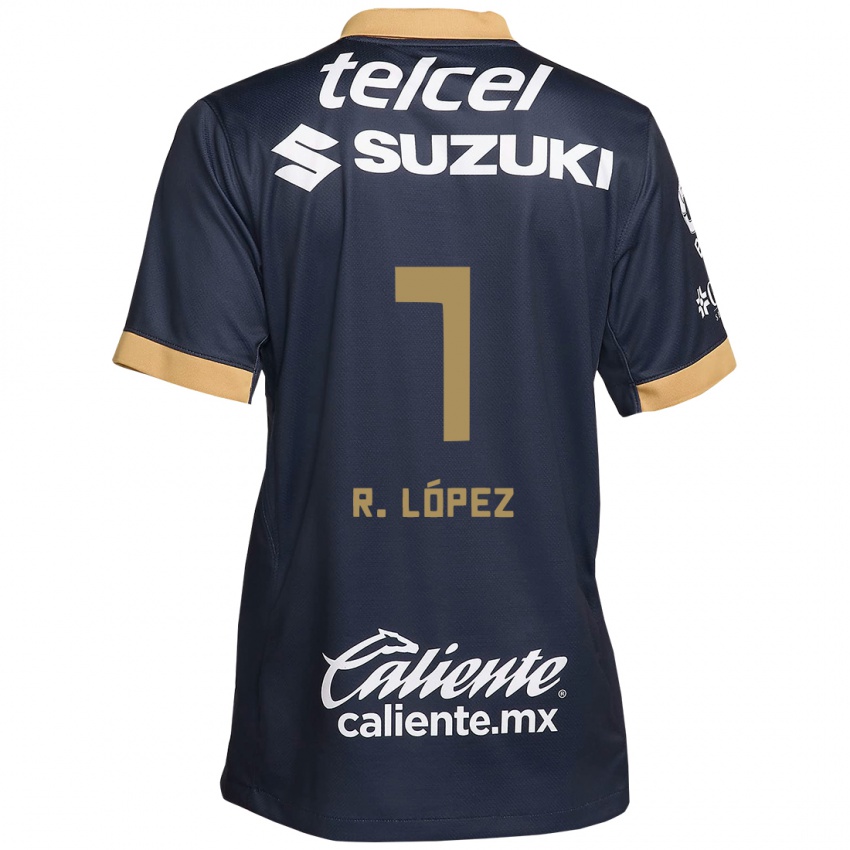 Kinder Rodrigo López #7 Obsidian Gold Weiß Auswärtstrikot Trikot 2024/25 T-Shirt