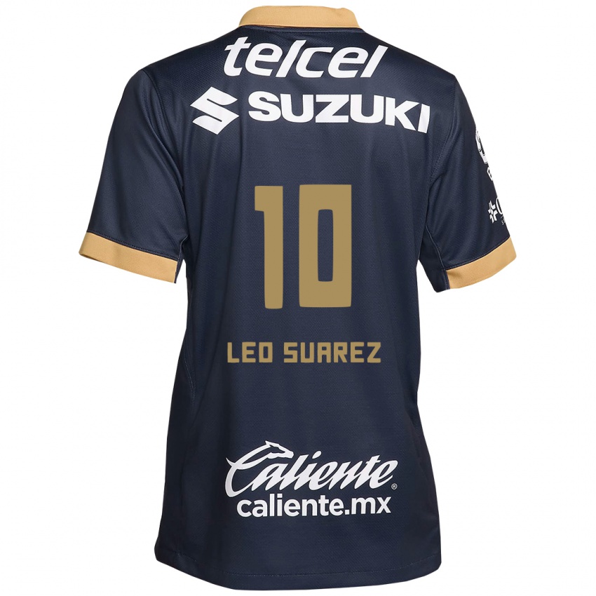 Kinder Leo Suarez #10 Obsidian Gold Weiß Auswärtstrikot Trikot 2024/25 T-Shirt