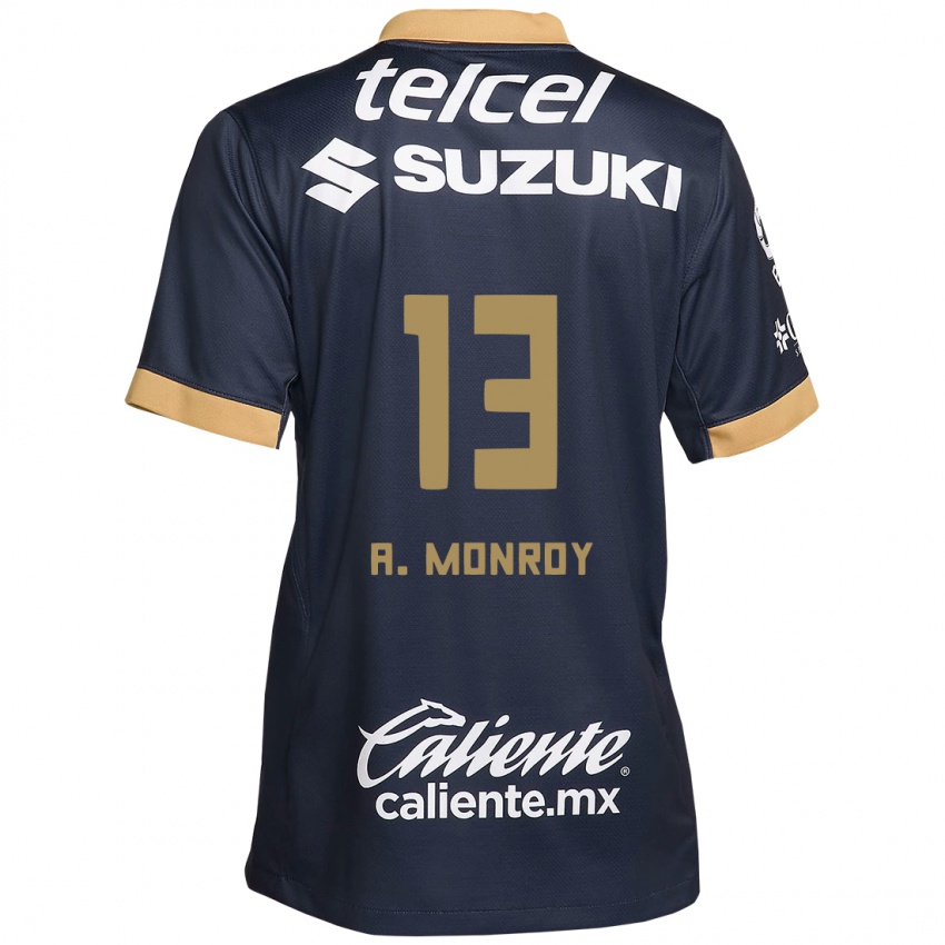 Kinder Pablo Monroy #13 Obsidian Gold Weiß Auswärtstrikot Trikot 2024/25 T-Shirt