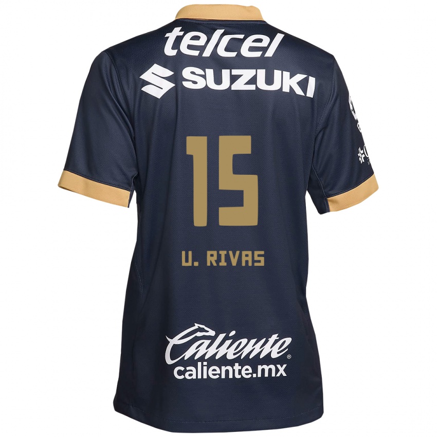 Kinder Ulises Rivas #15 Obsidian Gold Weiß Auswärtstrikot Trikot 2024/25 T-Shirt