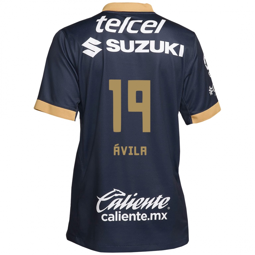 Kinder Alí Ávila #19 Obsidian Gold Weiß Auswärtstrikot Trikot 2024/25 T-Shirt