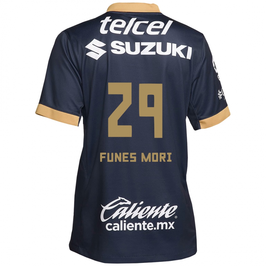 Kinder Rogelio Funes Mori #29 Obsidian Gold Weiß Auswärtstrikot Trikot 2024/25 T-Shirt