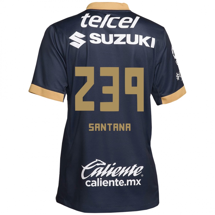 Kinder Guillermo Santana #239 Obsidian Gold Weiß Auswärtstrikot Trikot 2024/25 T-Shirt