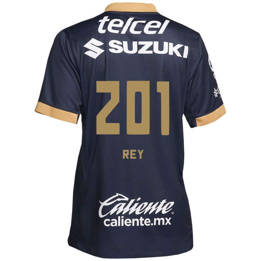 Kinder Santiago Rey #201 Obsidian Gold Weiß Auswärtstrikot Trikot 2024/25 T-Shirt