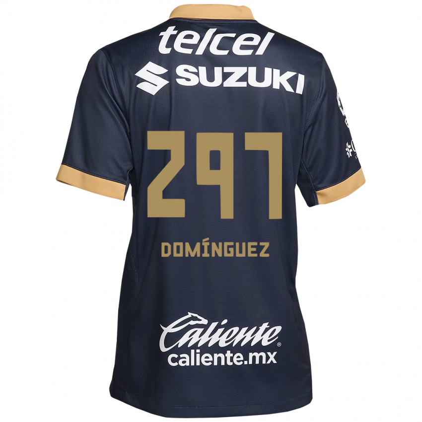 Kinder Julio Dominguez #297 Obsidian Gold Weiß Auswärtstrikot Trikot 2024/25 T-Shirt