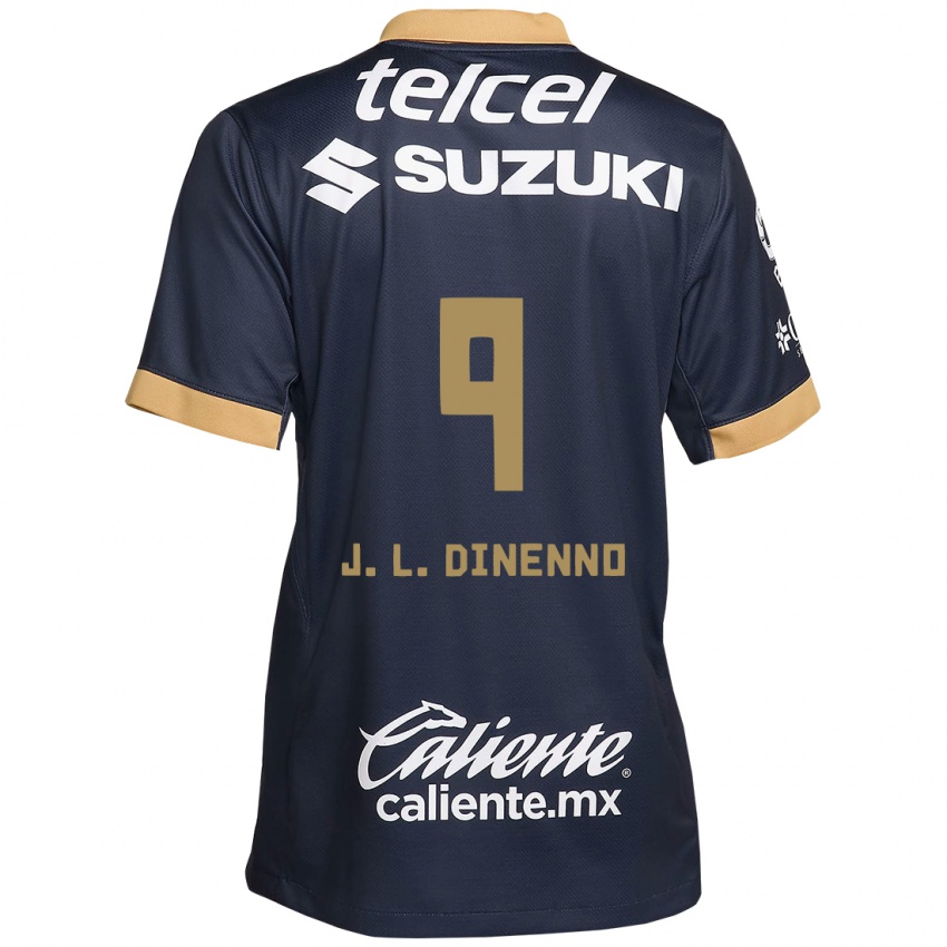 Kinder Juan Dinenno #9 Obsidian Gold Weiß Auswärtstrikot Trikot 2024/25 T-Shirt