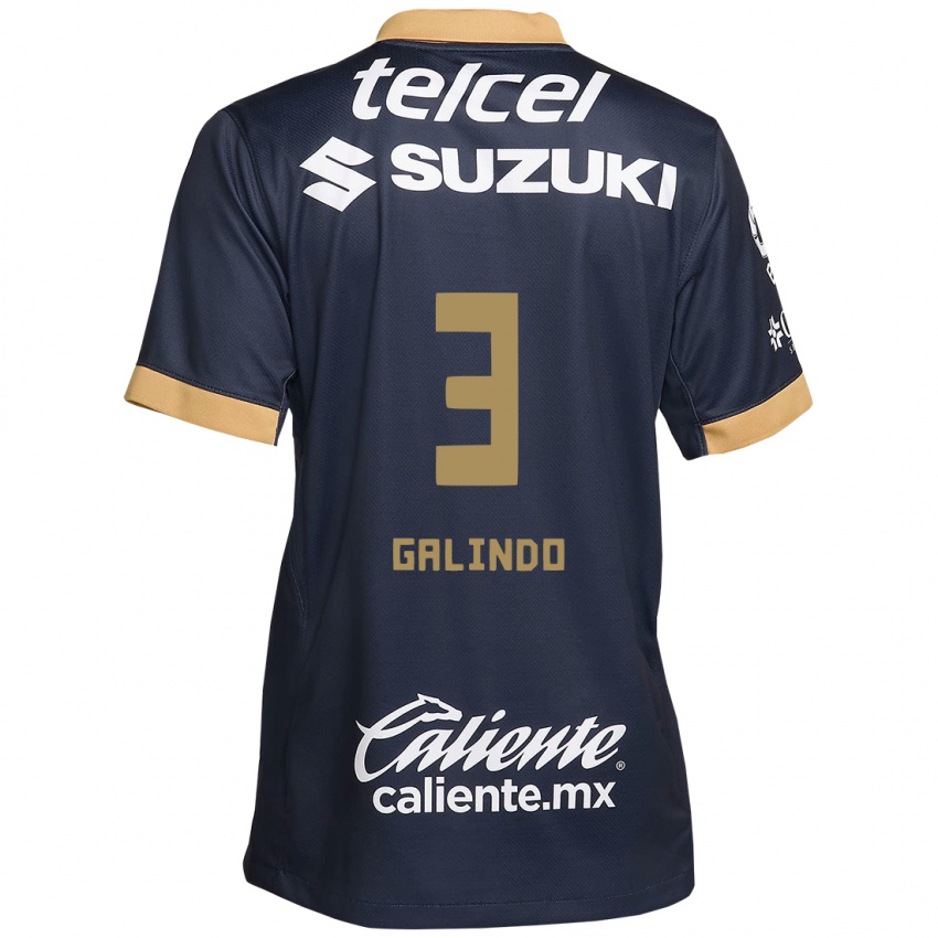 Kinder Ricardo Galindo #3 Obsidian Gold Weiß Auswärtstrikot Trikot 2024/25 T-Shirt